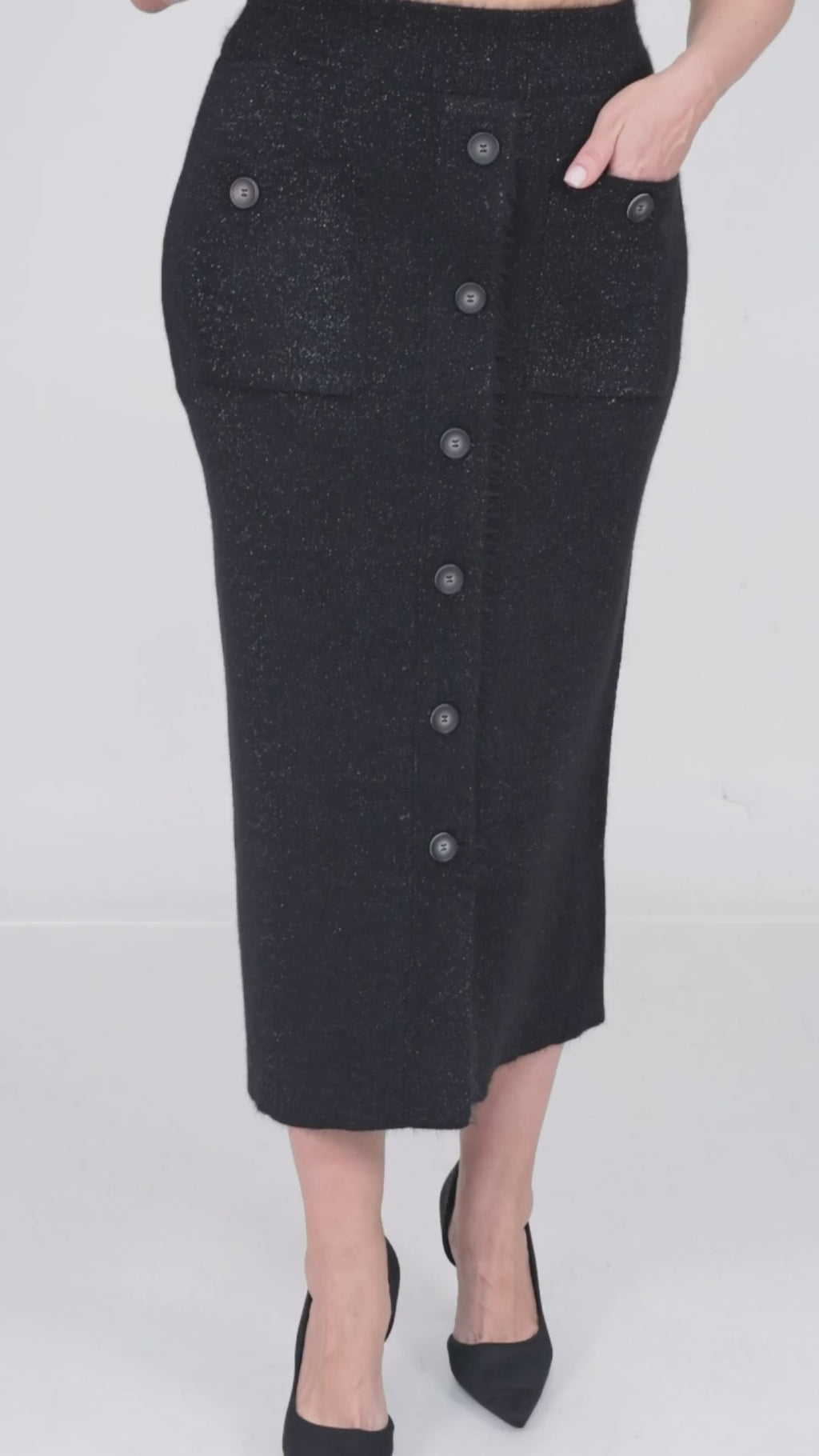 ZIQUES Sleek Shimmer Knit Pencil Skirt